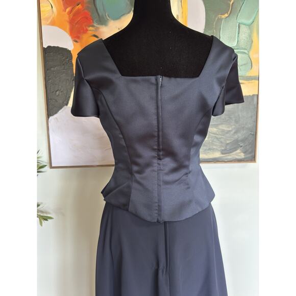 VTG Bill Levkoff Whimsigoth 2 Piece Set Skirt Cropped Top Navy Vamp Fairy Sz 6 - Picture 4 of 14